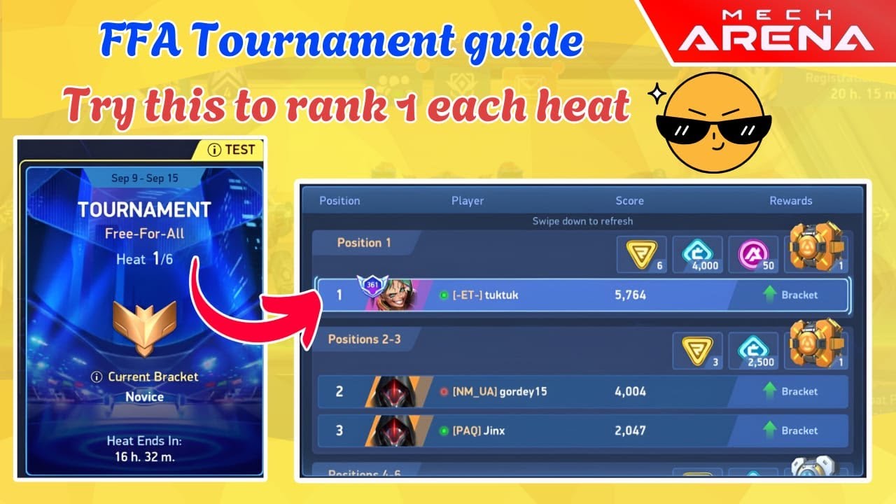 🏆 Mech Arena FFA Tournament Guide | How to Rank 1st in Every Heat 🔥 | Best Tips & Tricks