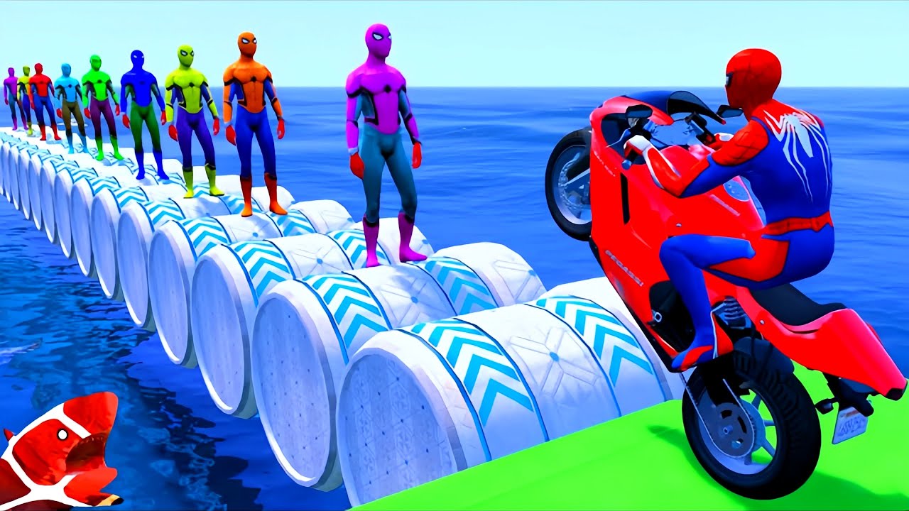 الرجل العنكبوت انقاذ باتمان Spider-Man Rescue batman vs iron man vs venom funny Game GTA 5 superhero
