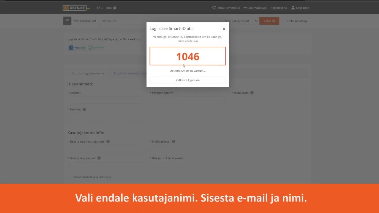 Kuidas registreeruda Osta.ee kasutajaks