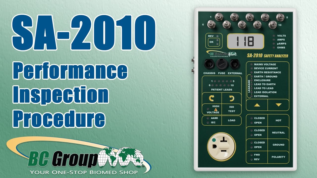 SA-2010 Safety Analyzer: Performance Inspection Procedure