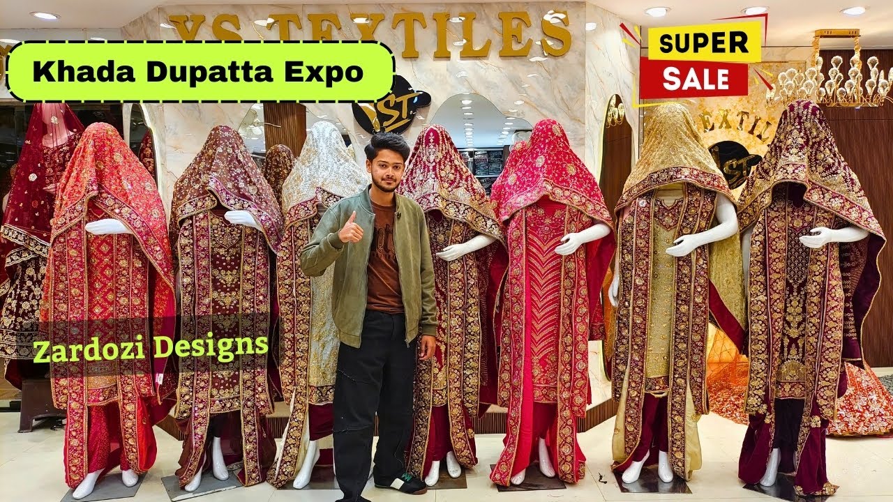Zardozi Khada Dupatta Tailcut Sharara Lahenga YS Textiles Hyderabad Shopping