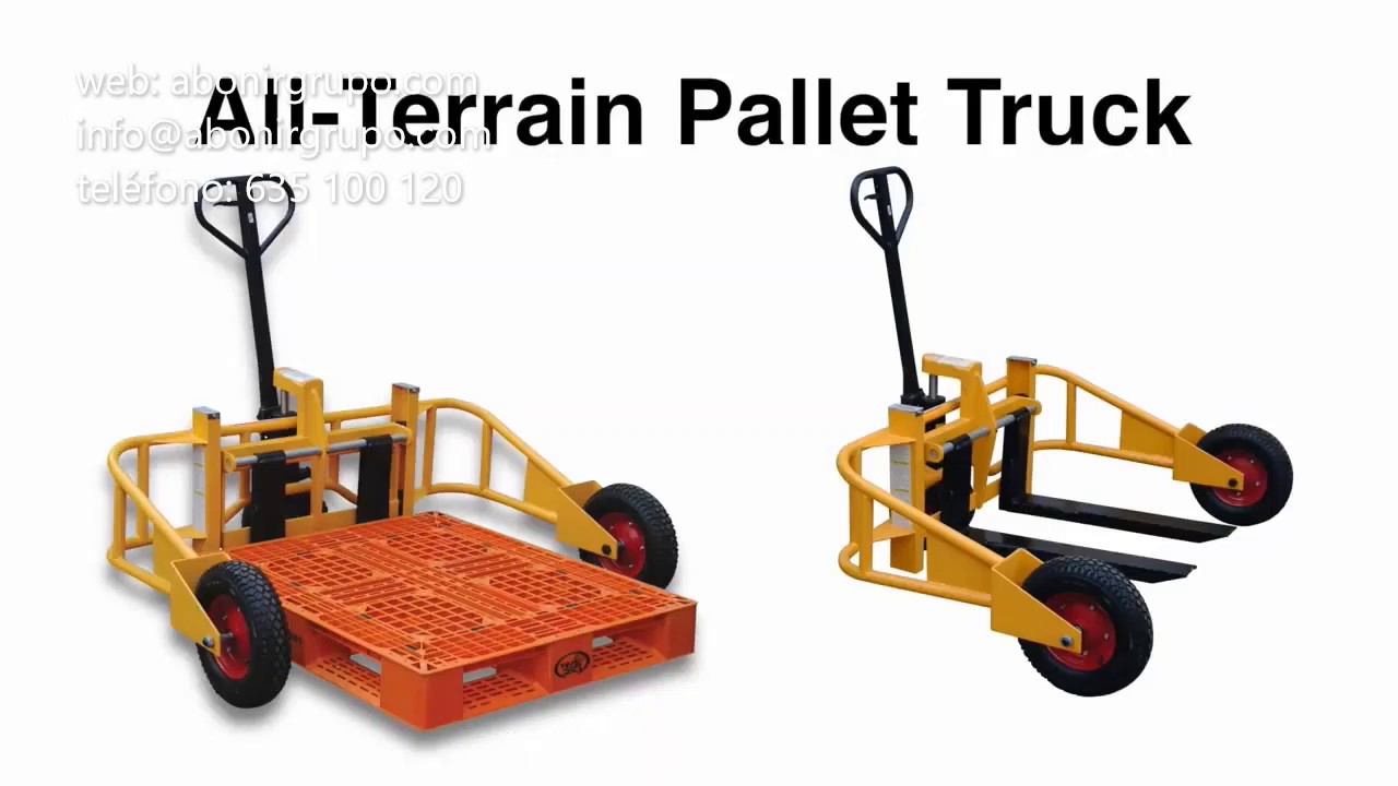 Transpaleta Manual Todoterreno de 1.200Kg de Capacidad con Horquillas Regulables AbonirGrupo