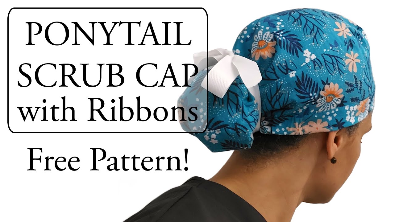 Ponytail Scrub Cap with Ribbons