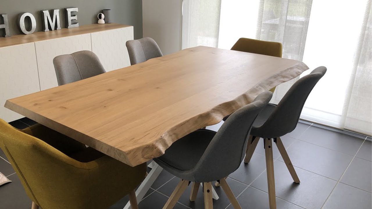Fabrication d'un plateau de table Live edge