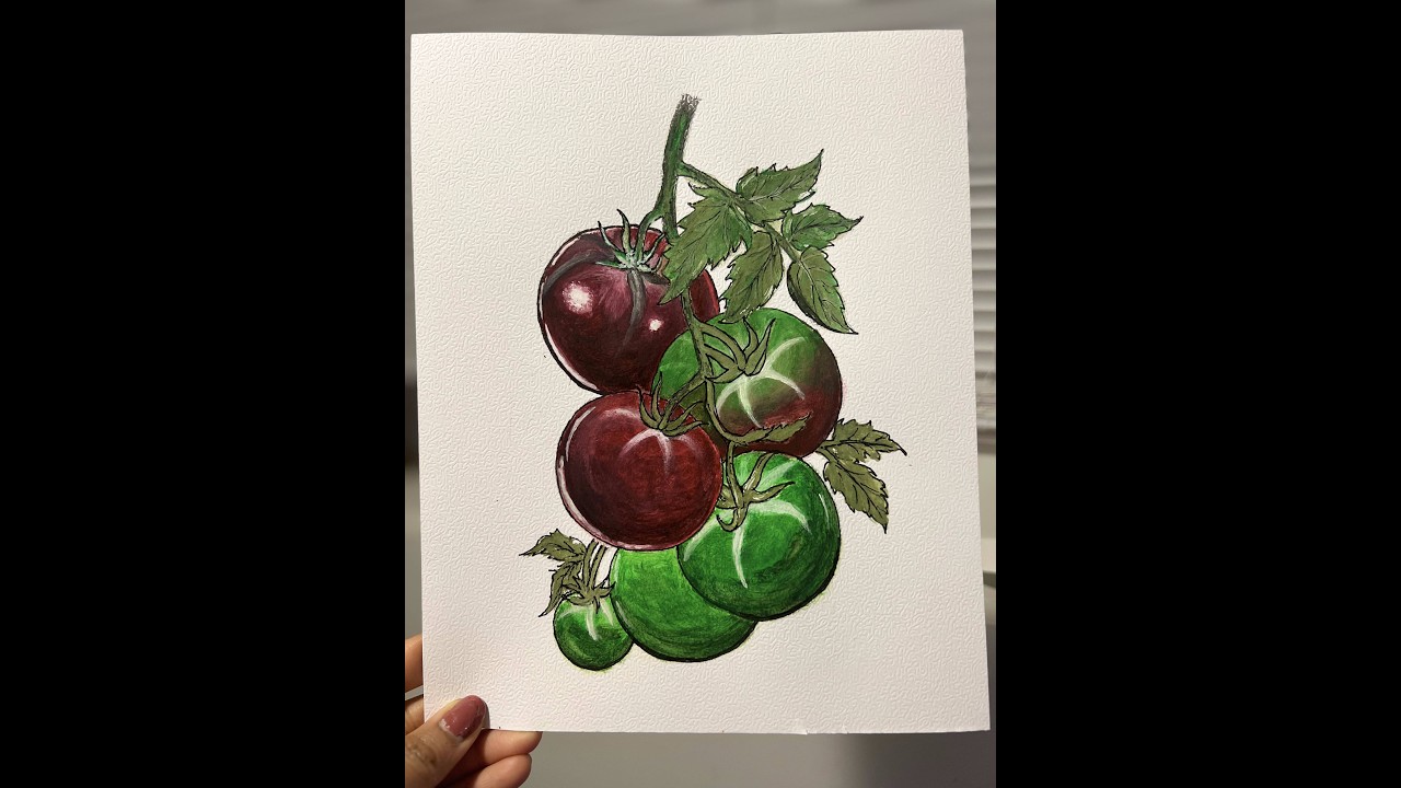 Simple Tomato Painting Tutorial🍅 #art #painting #acrylicpainting #drawing #tutorial #artist