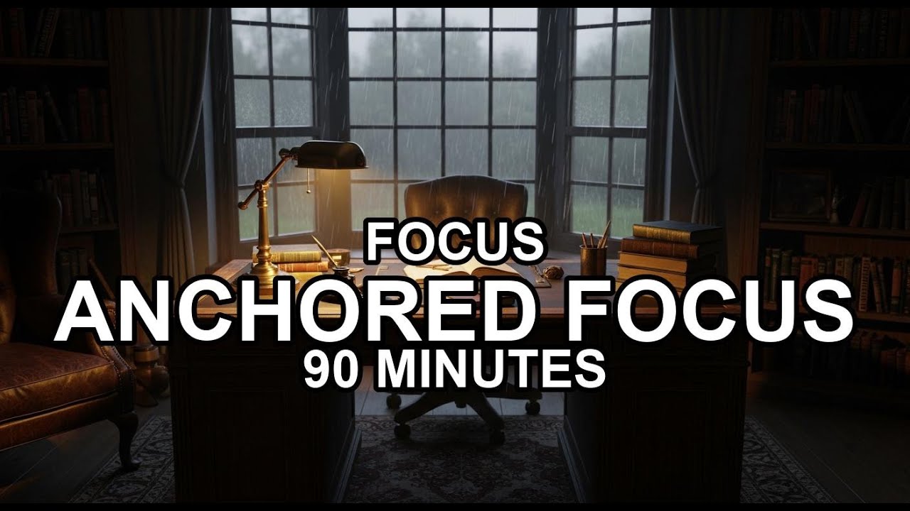 [Beat Procrastination] 90 Minute ANCHORED FOCUS | Dim Study Rain Sounds w/ Eric