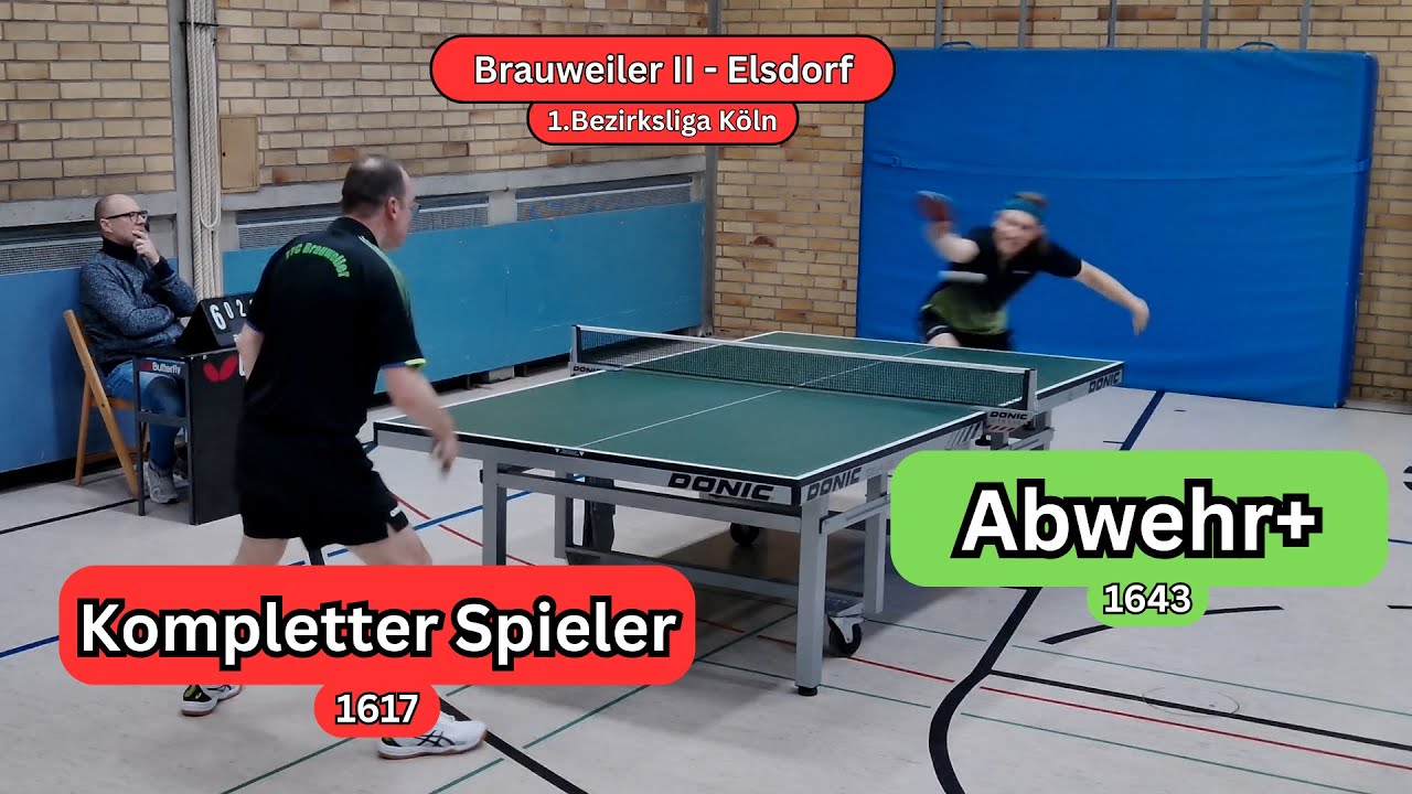 🏓Angreifer (mit Kurznoppe) gegen Abwehrer🏓A.Lemke (1617) - M.Steven (1643) I Brauweiler - Elsdorf