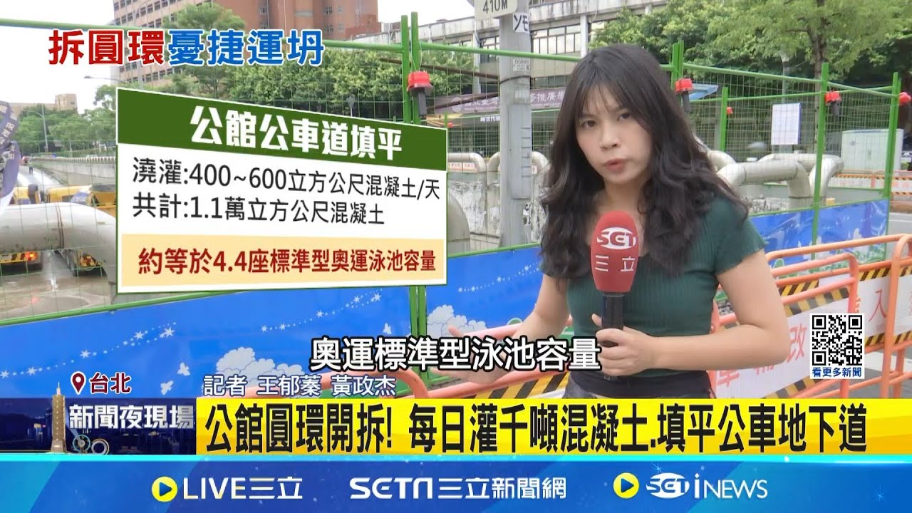 公館圓環開拆! 每日灌千噸混凝土.填平公車地下道 萬噸混凝土壓捷運恐坍? 土木專家:安全不影響 填公館地下道重如