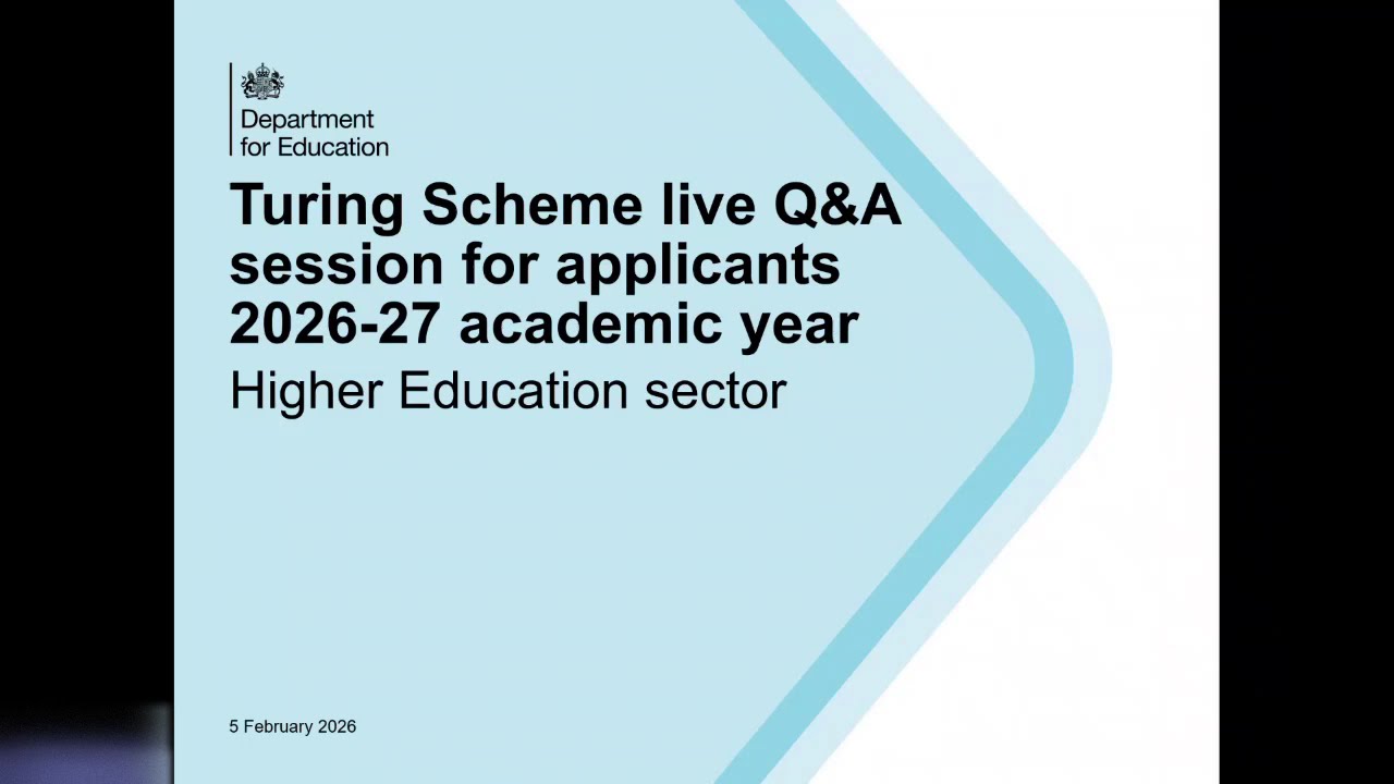 Turing Scheme live Q&A session for Higher Education applicants for the 2026 to 27 academic year