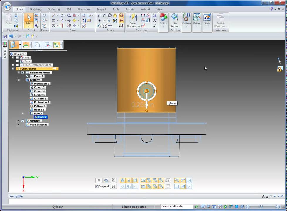 Solid Edge Tips - Holes and Cylindrical Faces Part 1