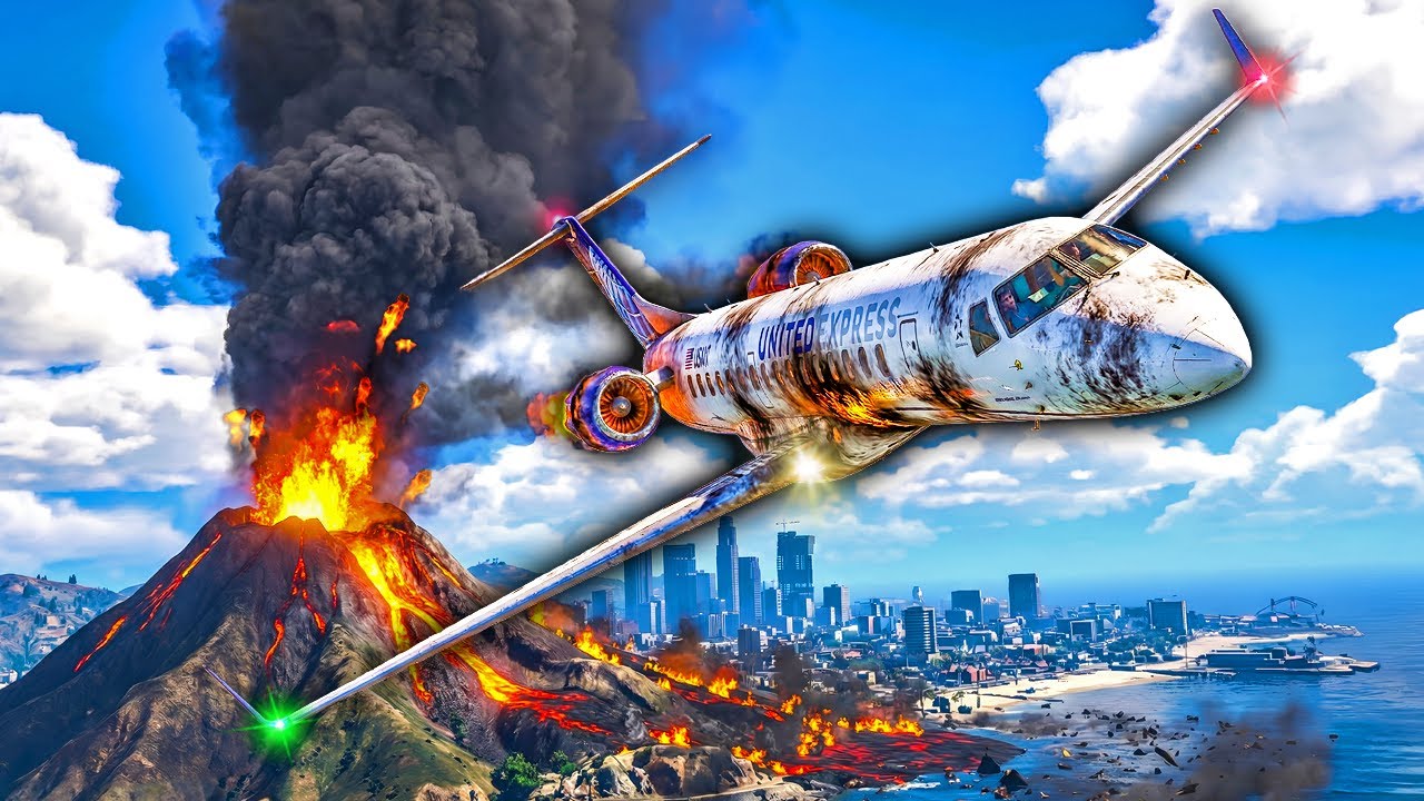 Escaping a Volcano ERUPTION in GTA 5!