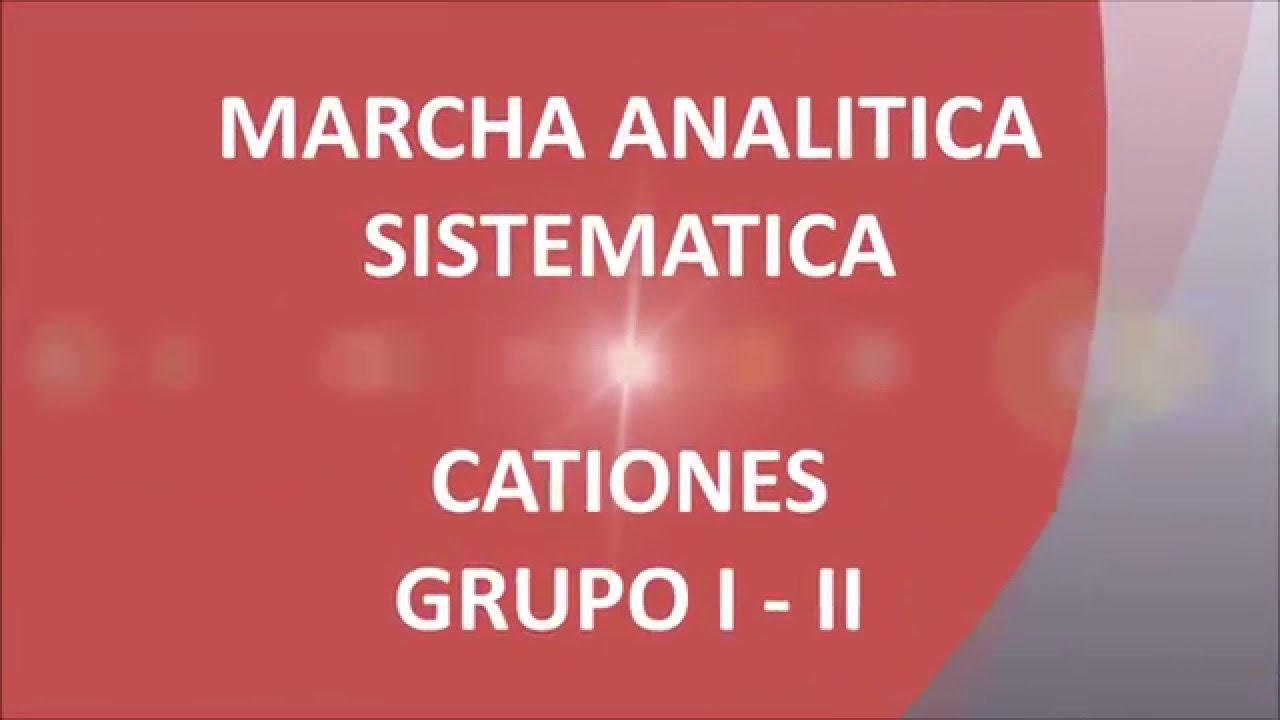 Marcha Analitica Cationes Grupos I - II - Parte 01/03