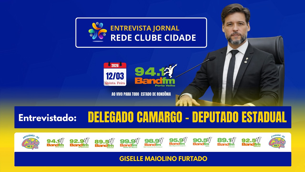Entrevista Jornal Rede Clube Cidade - Delegado Rodrigo Camargo - Deputado Estadual