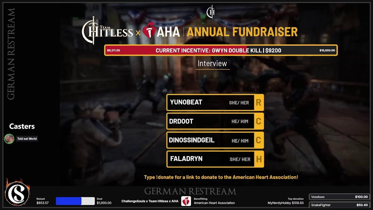 AHA Spendenevent von @TeamHitless: Restream mit deutschem Kommentar / !spenden !AHA !Hitless