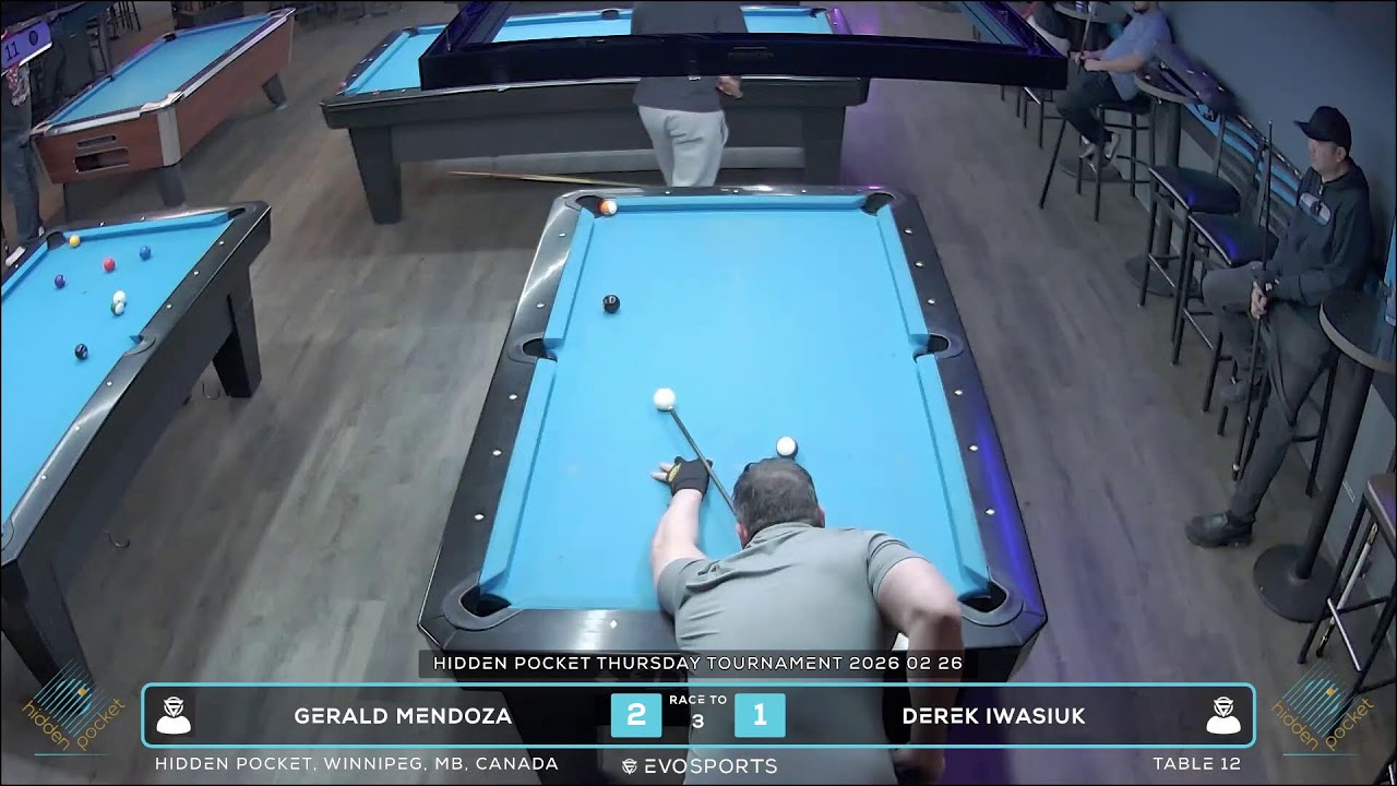 GERALD MENDOZA vs DEREK IWASIUK - HIDDEN POCKET - TABLE 12 | EvoSports