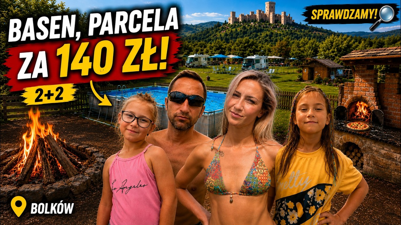 Wszędzie wołają 400 zł, a tu basen i parcela za 140 zł! 🤑 Testujemy Camp pod Lasem Bolk&oacute;w.