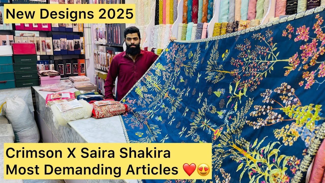 Crimson X Saira Shakira/Wedding Collection/Unstichted 3Pc/New Arrivals 2025