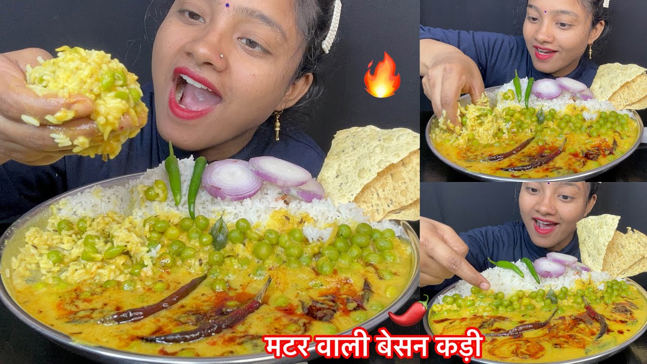 MATAR WALI BESAN KI KADHI 🔥😋 BIG BITES 🌶️