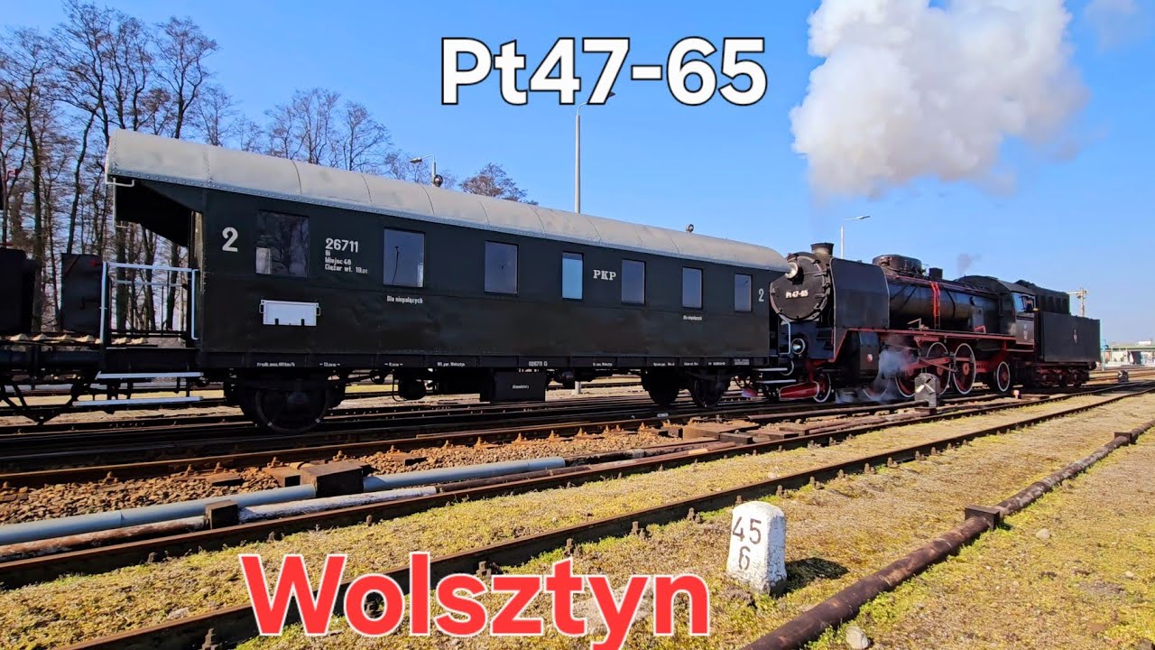 Parowóz Pt47-65 manewruje w Wolsztynie, 21.03.2025.