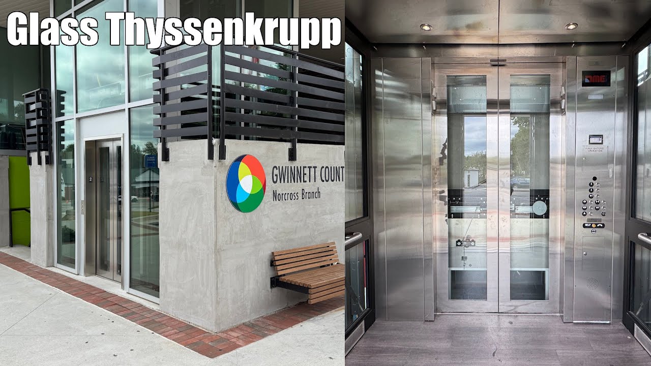 Nice Glass Thyssenkrupp Elevator at the Norcross Library