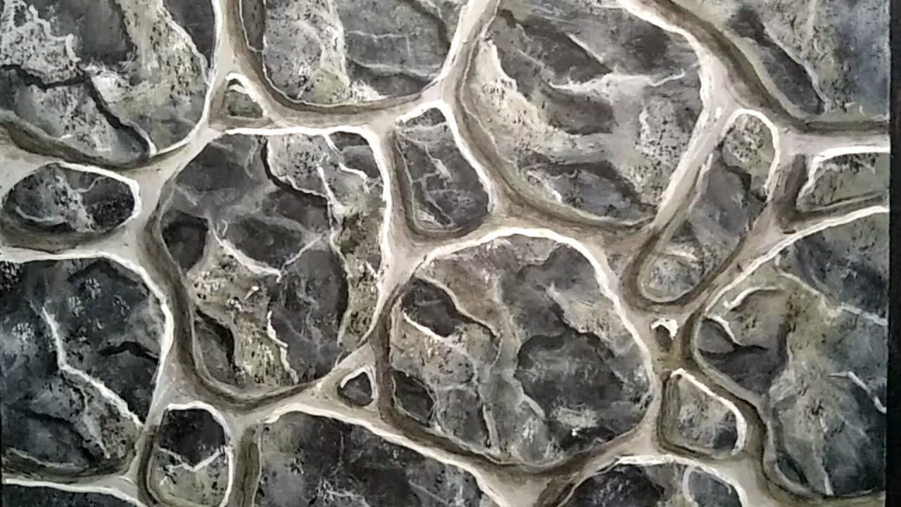 PROSES SIMPLE !! Buat Motif Batu Alam Warna Hitam !! Create Black Natural Stone Motifs
