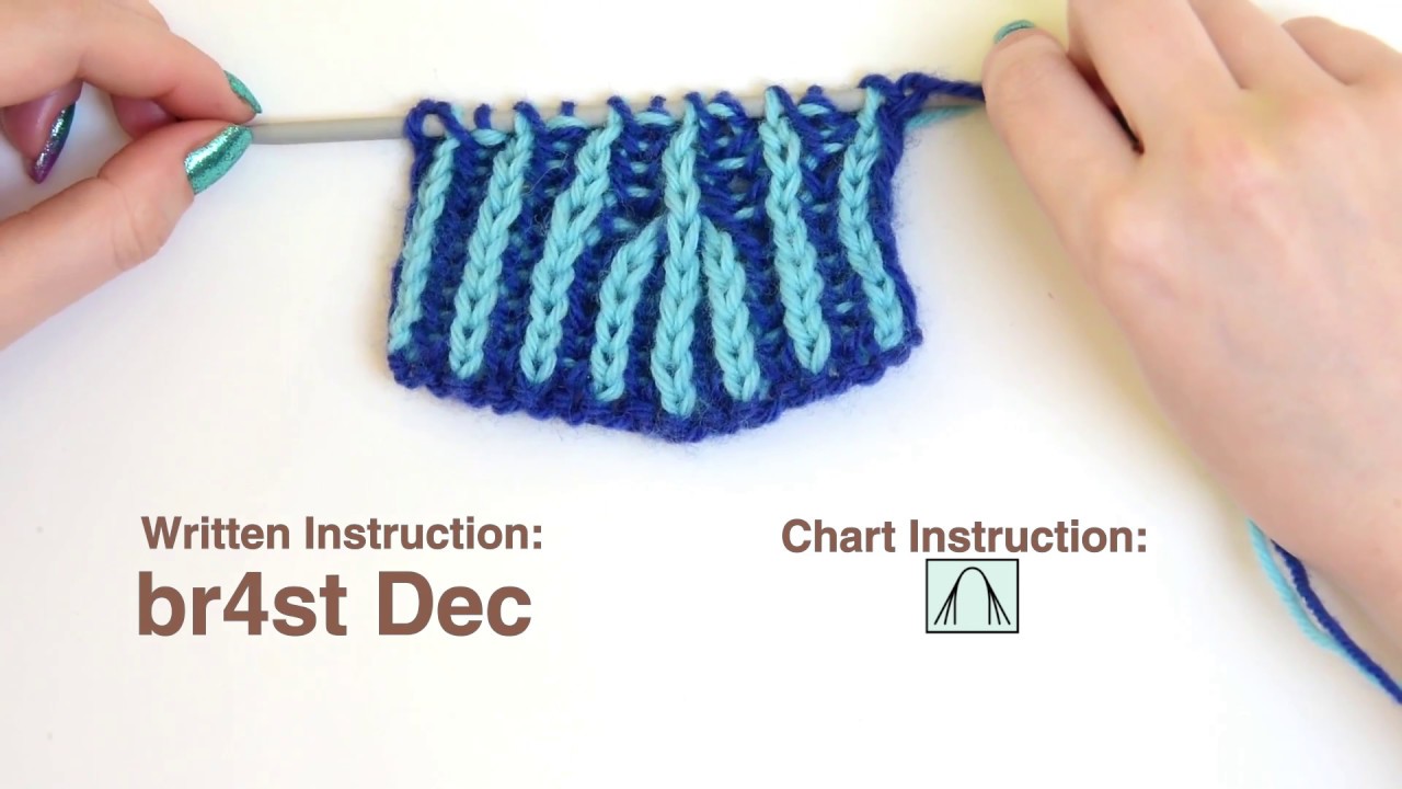 Brioche Knit Tips: Brioche 4 Stitch Decrease (br4st dec)
