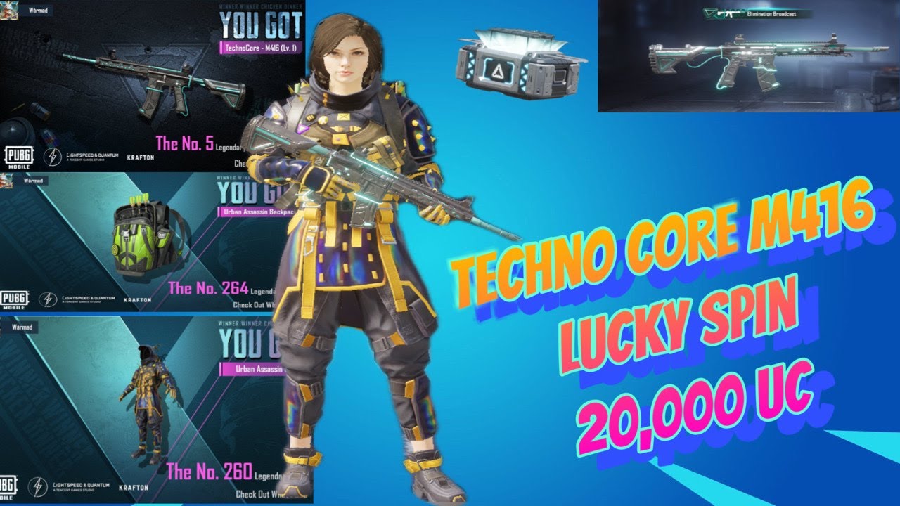 TECHNO CORE M416 | TECHNO CORE M416 SPIN PUBG | NEW M416 LUCKY SPIN |#bgmi#pubg#M416CRATEOPENING
