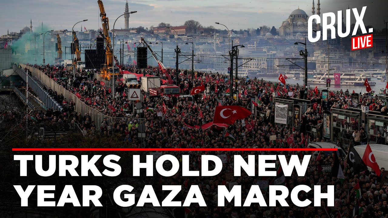 LIVE | Erdogan's New Year Message To Israel, Massive Gaza March On Istanbul Galata Bridge | Turkey