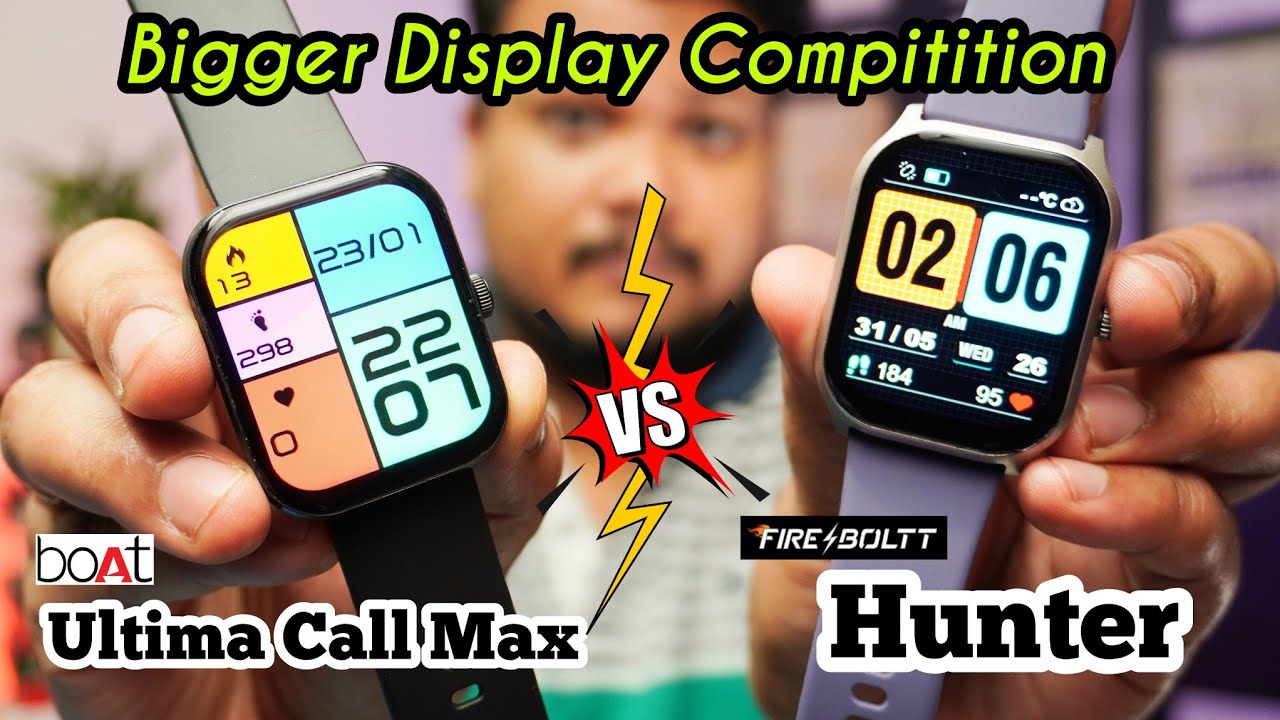 Boat Ultima Call Max VS FireBoltt Hunter - Deatiled Comparison⚡Best Calling Smartwatch Under 2000