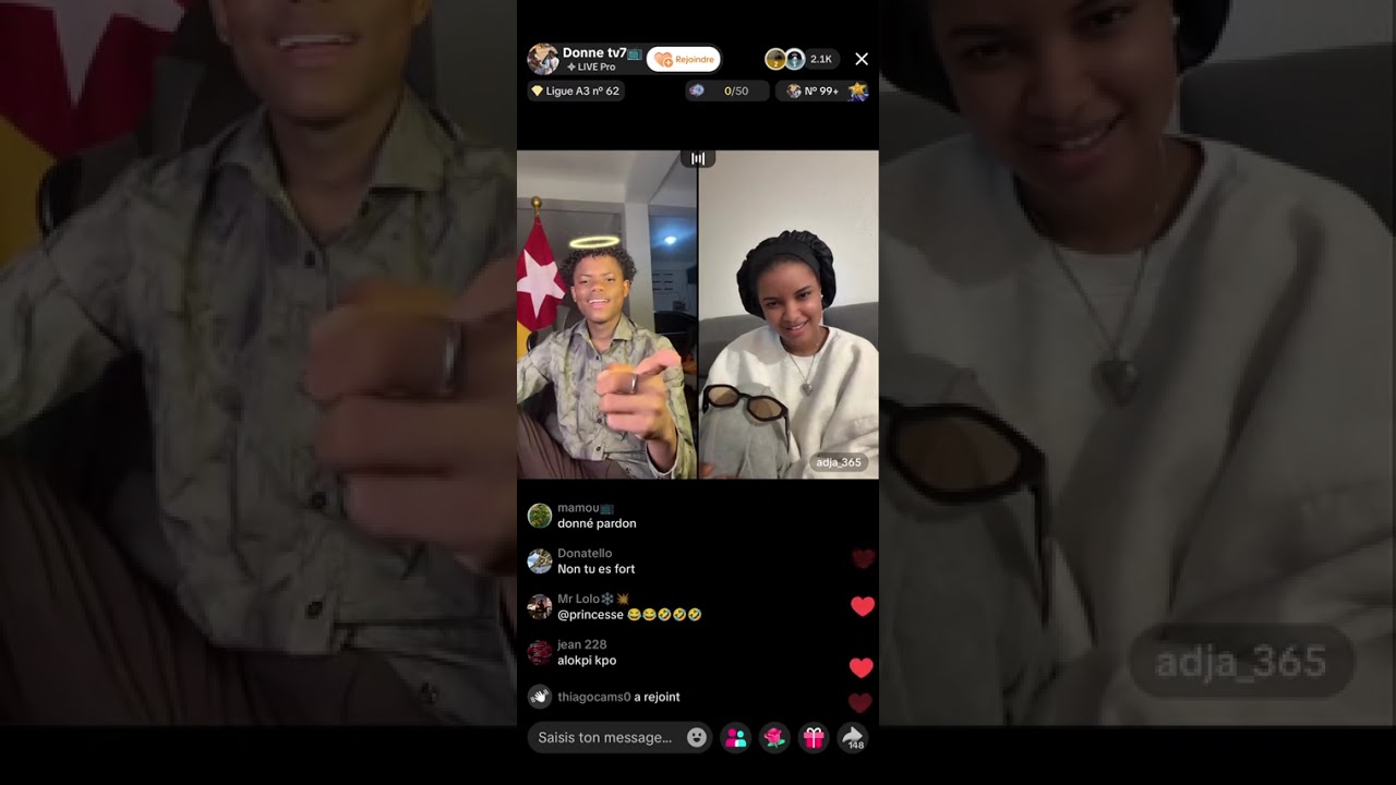 Donné tv7 en conversation avec Adja ❤️😍🤣😜