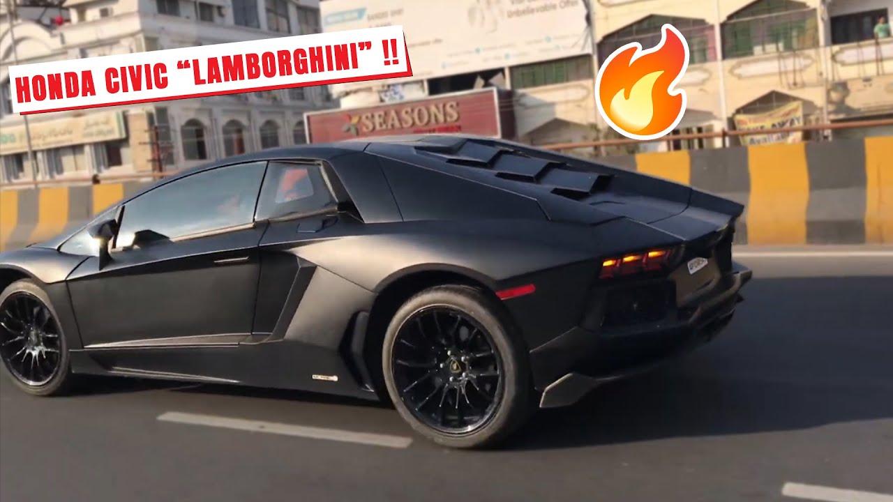 Honda Civic Modified to Lamborghini Aventador !!