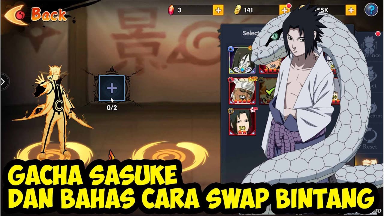 GACHA SASUKE DAN CARA SWAP BINTANG NINJA | RASENGAN RIVALS