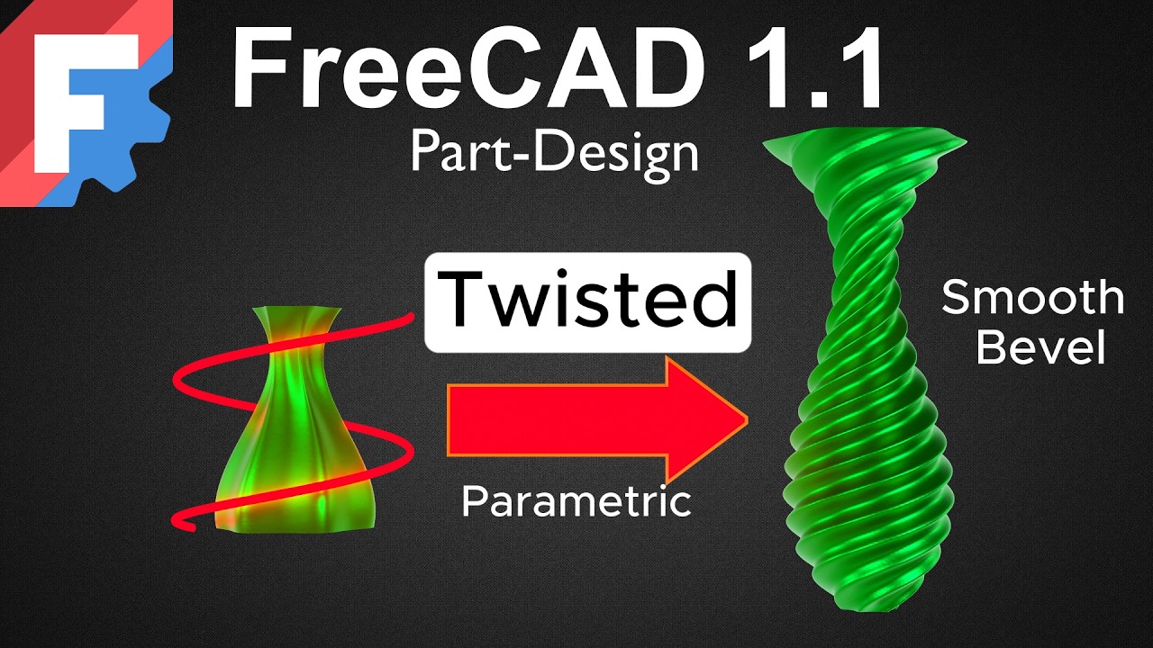 FreeCAD 1.1 Создание параметрической витой вазы в режиме проектирования деталей.