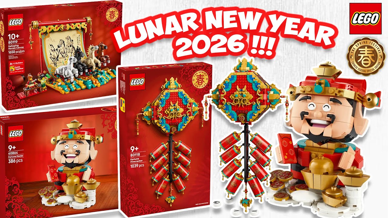 LEGO Лунный Новый год 2026 | Мастер удачи, холст «Скачущие лошади» и фейерверк удачи