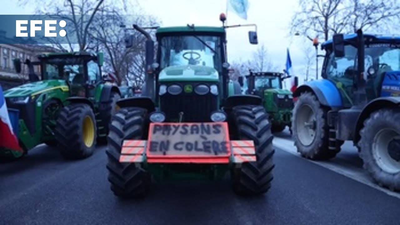 Los tractores ante la Asamblea Nacional francesa en una nueva protesta contra Mercosur