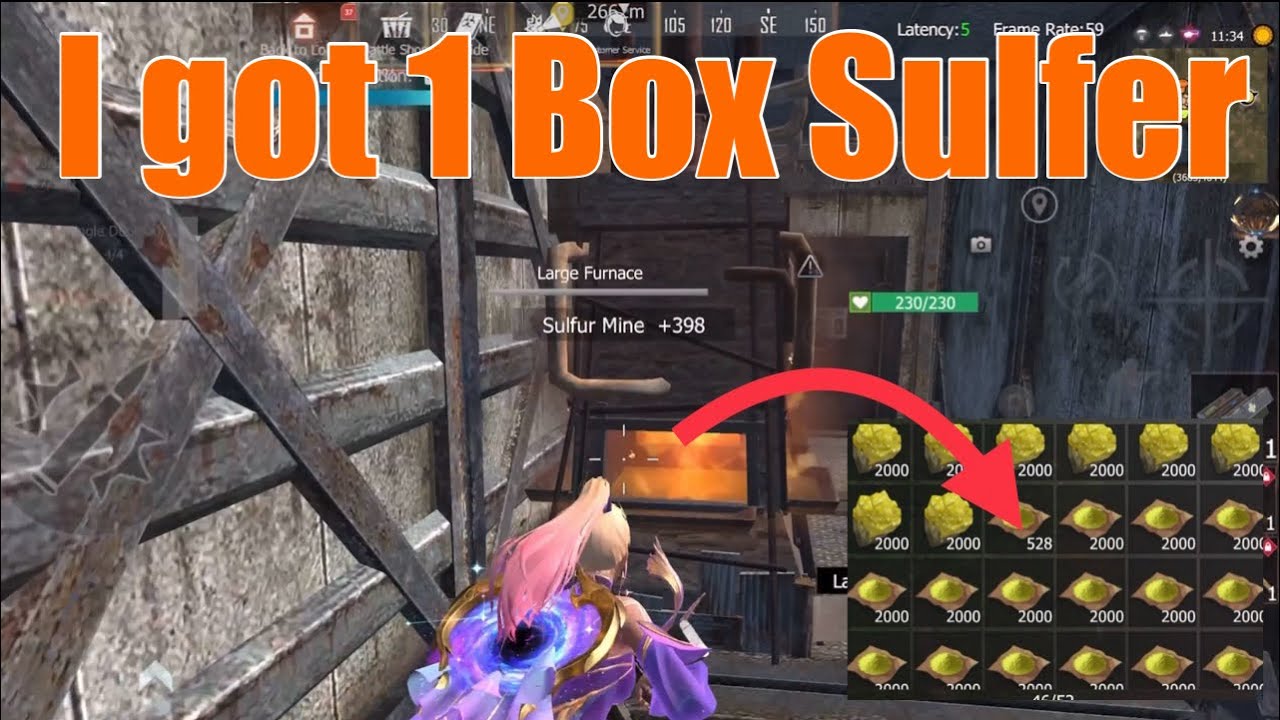 I got 1 box sulfer from his furnace | jump bloody | last island of survival