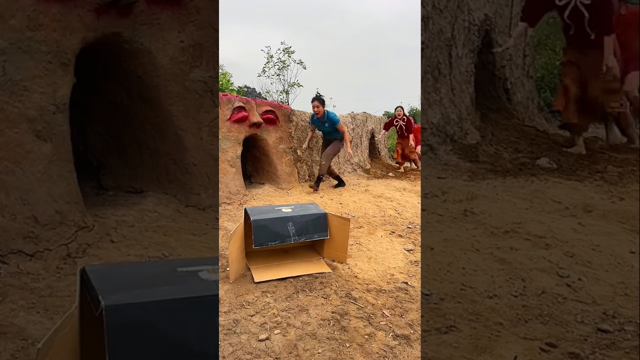 2 Ferocious Gorilla Monsters Attack 3 Beautiful Brave Girls And A Young Man
