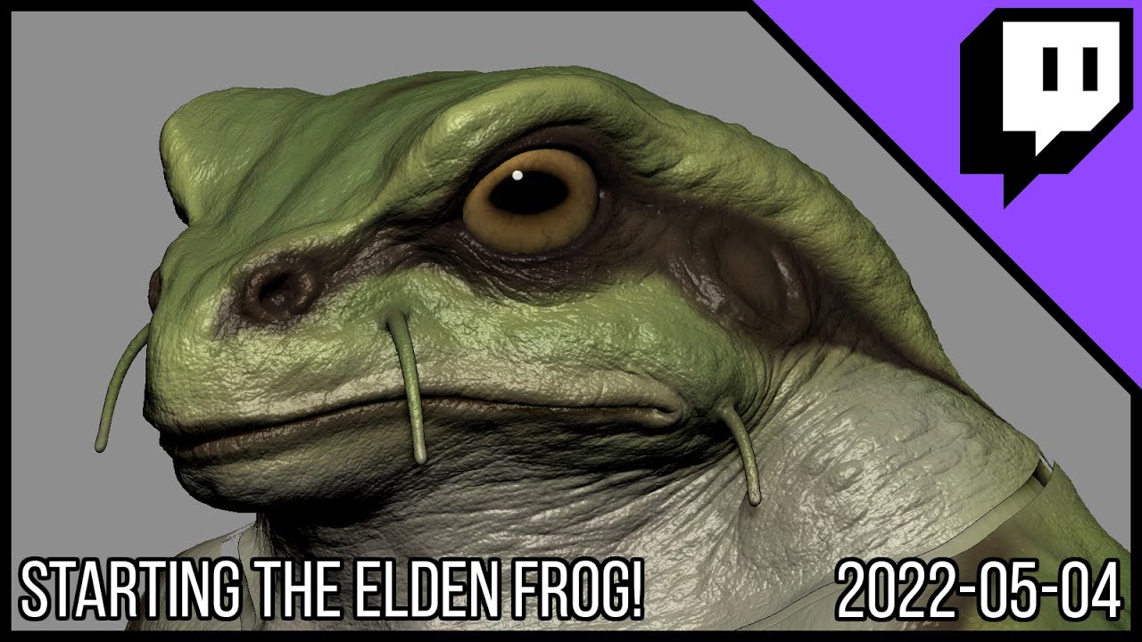 3D Character Sculpting - Marco Plouffe's Twitch Stream of 2022-05-04 - Starting the Elden Frog