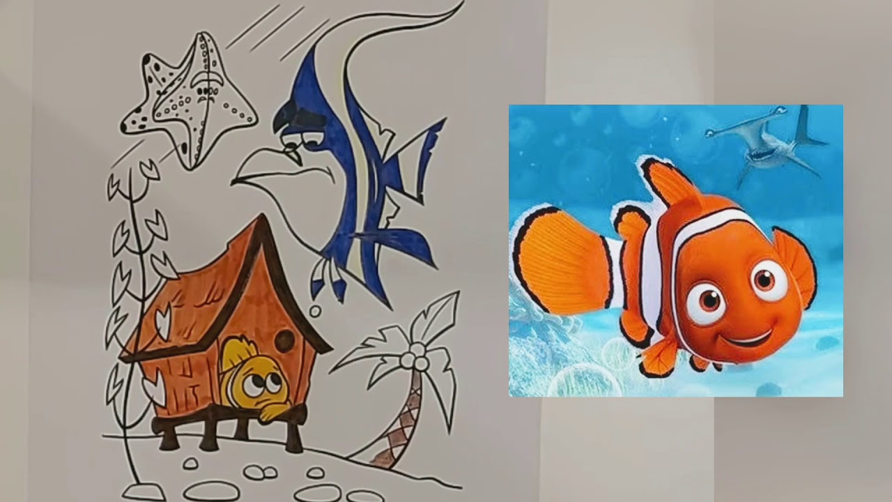 FINDING NEMO - NEMO AND GILL - COLORING IN