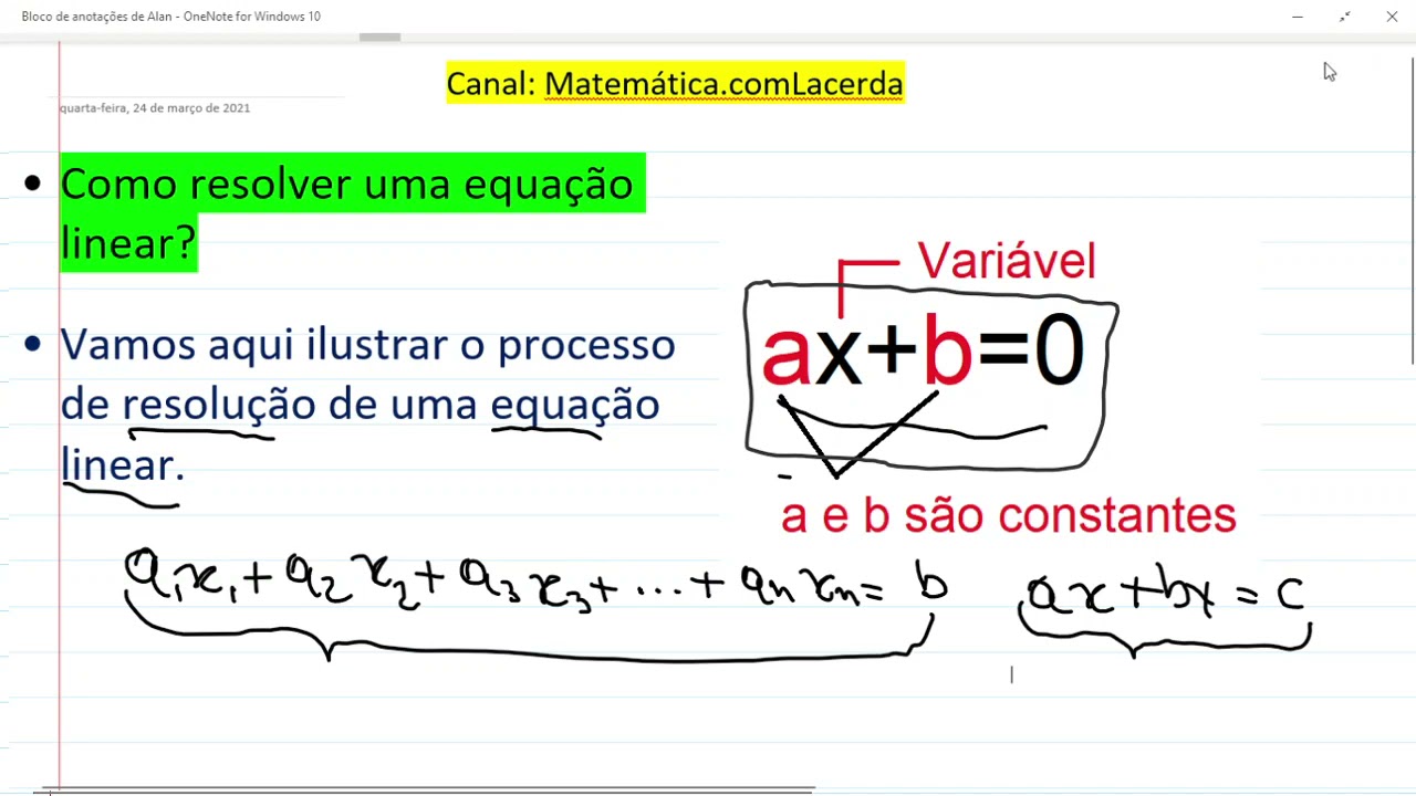 Como resolver uma equação linear?