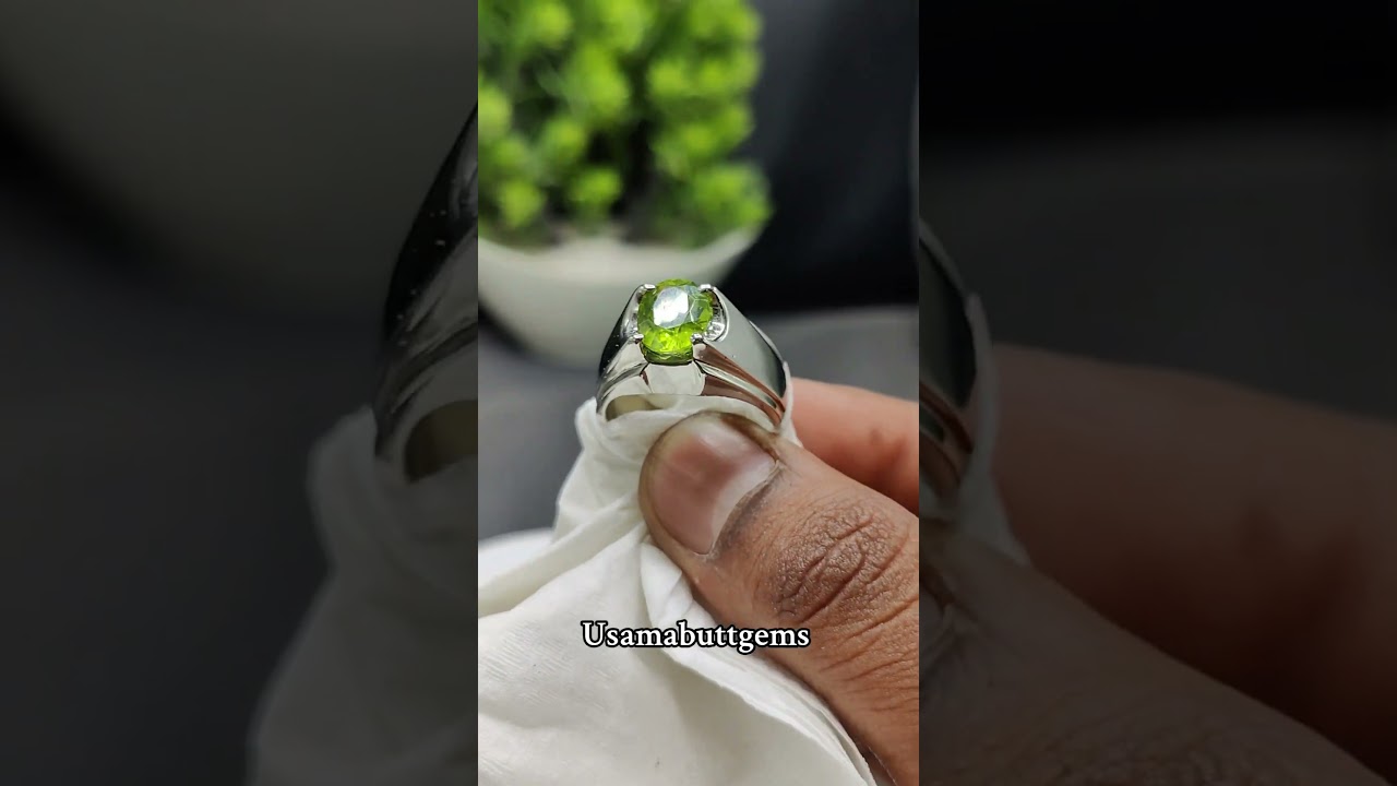 VVIP Top Quality Peridot Stone Pure Silver Ring Order Now by Usamabuttgems 03335858190 whatsapp