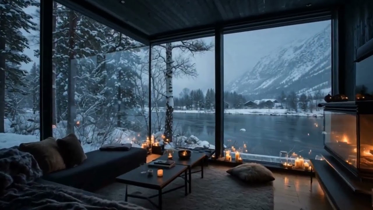 🔥luxury cozy room fireplace during winter.🔥