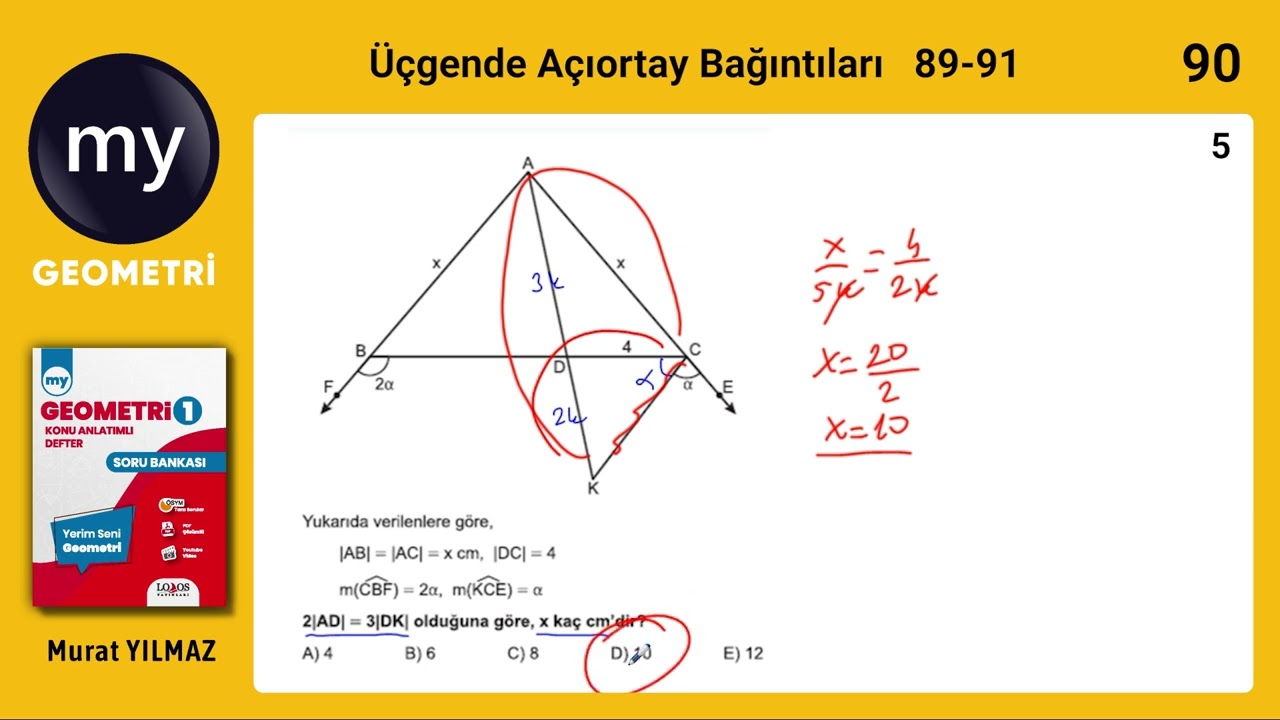 Üçgende Açıortay Bağıntıları Test 1