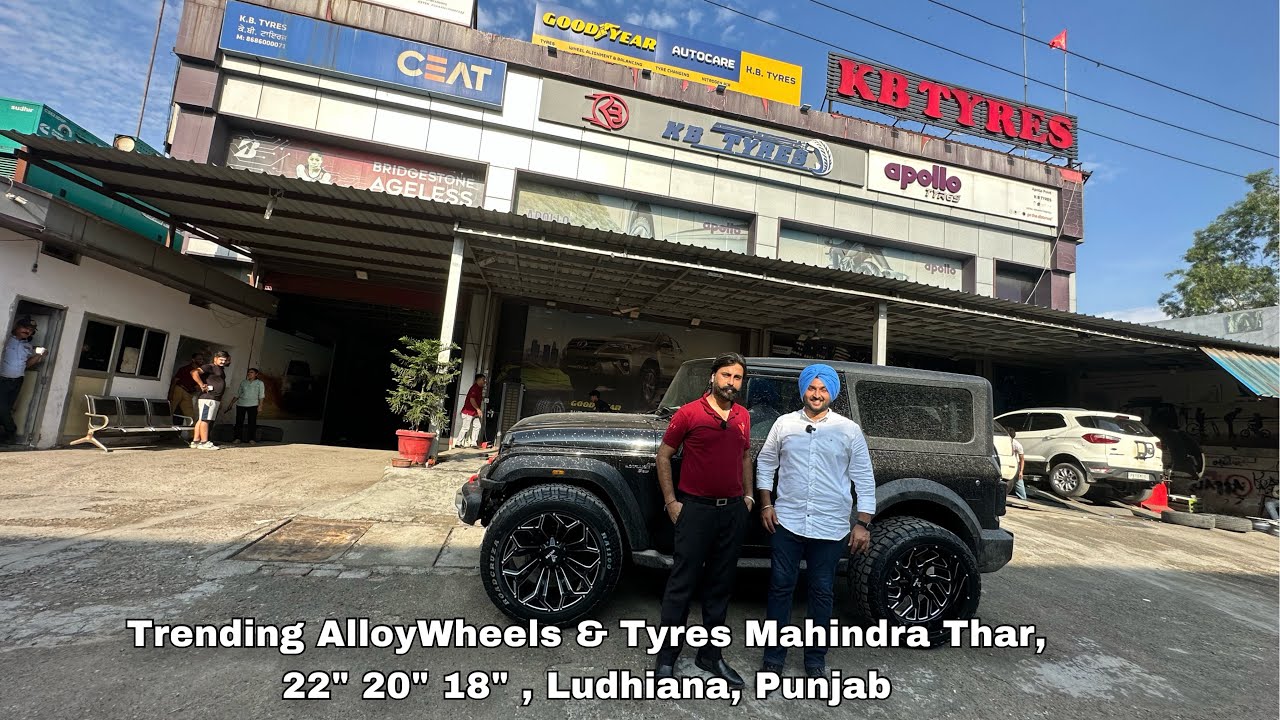 Trending AlloyWheels & Tyres | Mahindra Thar | 22” 20” 18” | For All Car’s | KBTyres,Ludhiana,Punjab