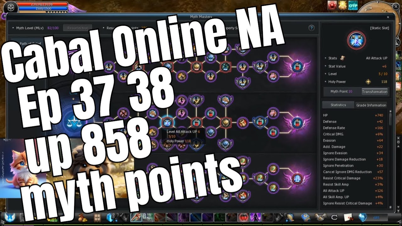 Cabal Online NA Ep 37 38 DM UnknowwiXVI war up 858 myth points baldus map alz ordeal pif