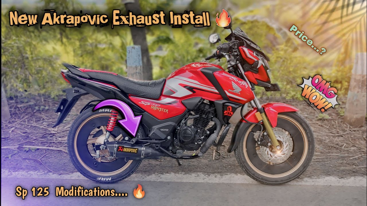 Loud Exhaust🔥🫨 for Honda SP Shine bs6 exhaust silencer sound change SP125 | CB125F#modifications🔥