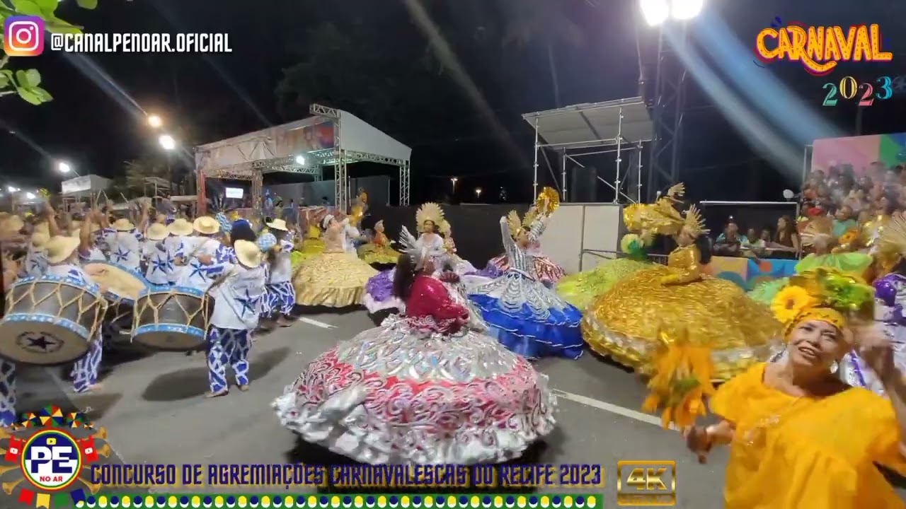 Maracatu Estrela Brilhante do Recife desfile oficial imagens pé no ar.