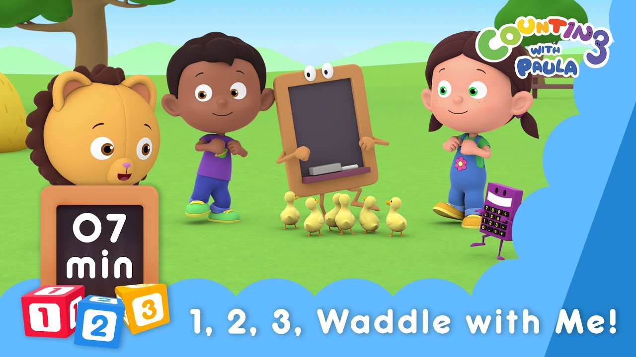 1,2,3, Waddle With Me! - Counting with Paula | Motor Skills Development | Educational | For Kids