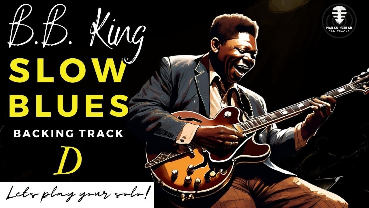 B.B. King Slow Blues backing track - Jam in D