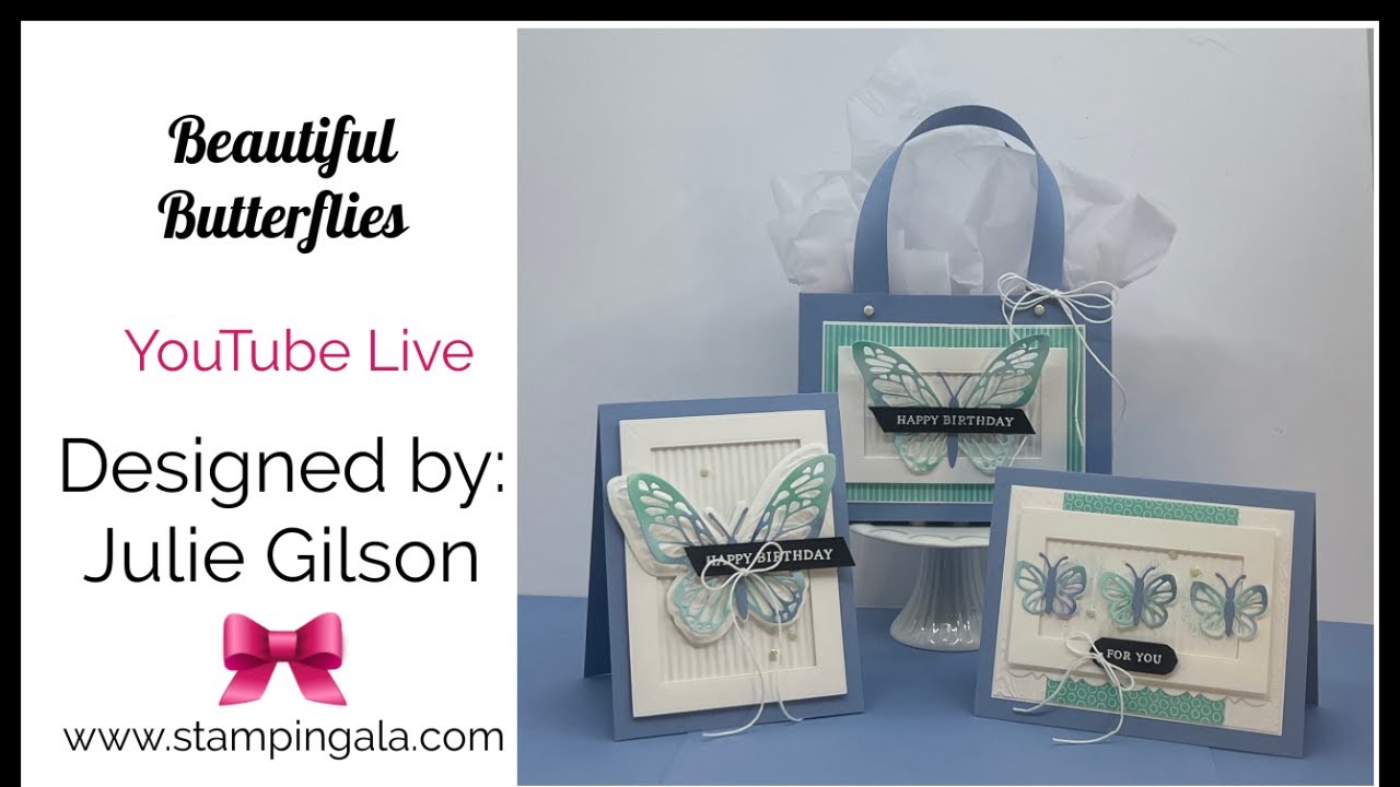 Beautiful Butterflies Bundle Cards & Gift Bag - Blending Colors Technique